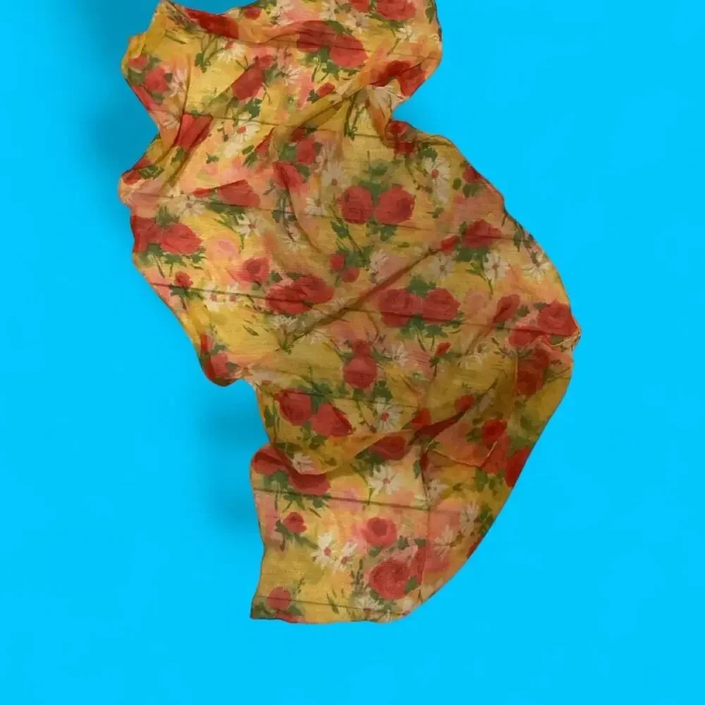 Vintage floral sheer scarf wrap